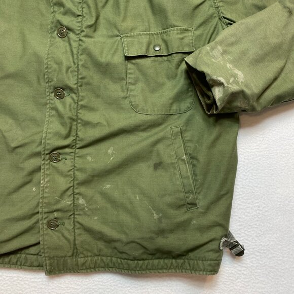 Vintage US Military A-1 Cold Weather Permeable Deck Jacket Men's XL Sherpa Lined - Picture 3 of 16